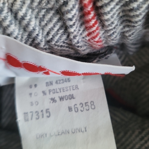 Vintage Cos Cob Gray Wool Blend Plaid Midi Skirt 28" Waist - Picture 3 of 8